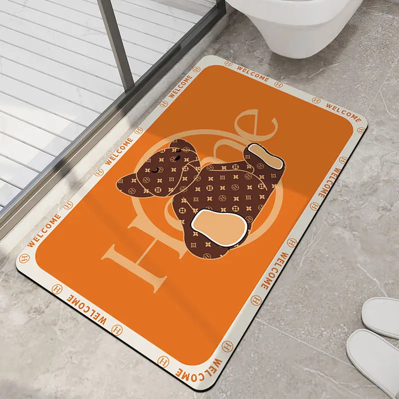 Luxury non-slip absorbent toilet mat