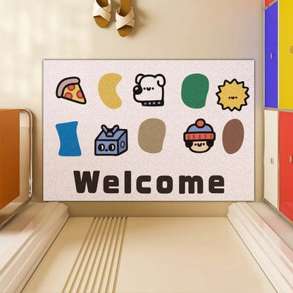 Silk Ring Door Mat Non-Slip Dirt-Resistant Bedroom Bathroom Entry Floor Carpet