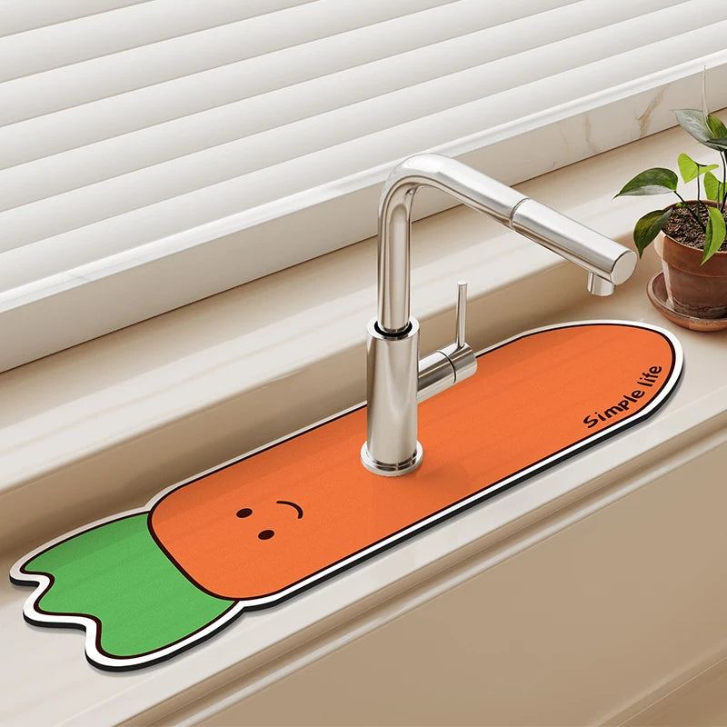 Diatom absorbent non-slip sink faucet mat