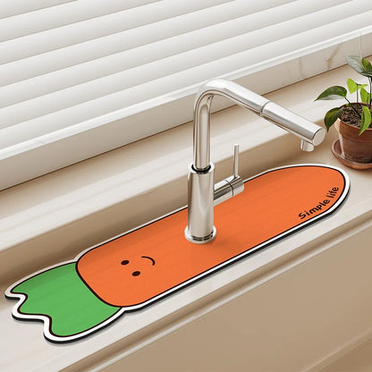 Diatom absorbent non-slip sink faucet mat
