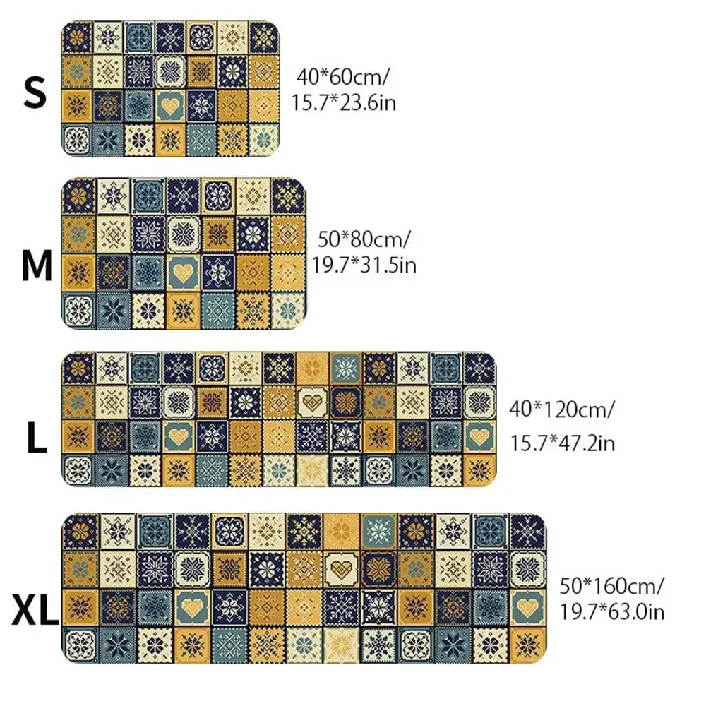 VIKAMA Anti-Slip Kitchen & Entrance Floor Mat Set