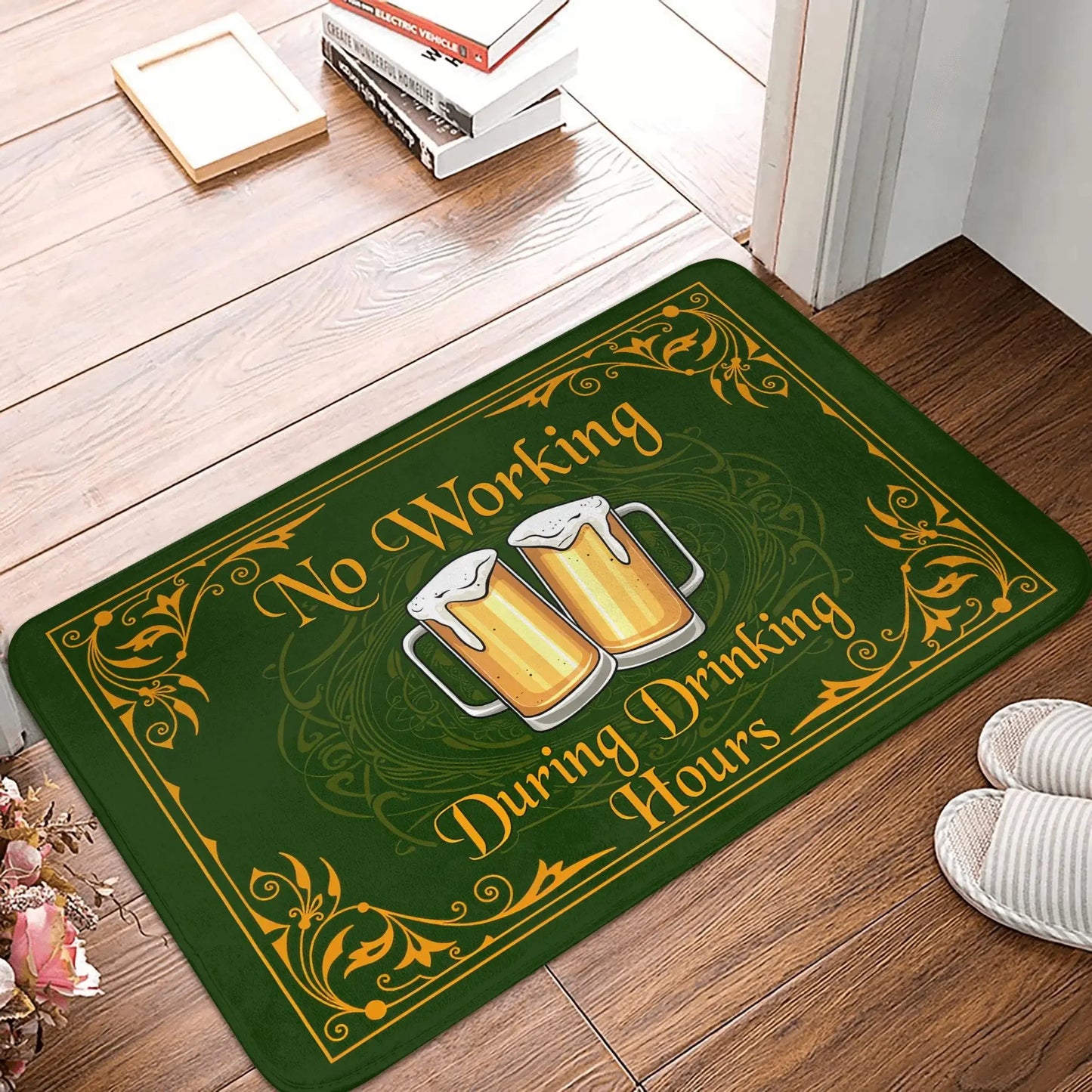 Funny Wine Beer Slogan Doormat