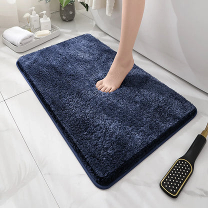 Rounded Thick Plush Bathroom Mat Absorbent Non-Slip Bathtub Entrance Door Floor Rug Home Decor