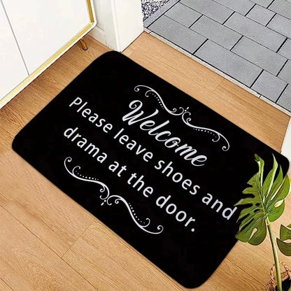 Please Take Off Your Shoes Welcome Carpet Non-Slip Living Room Bedroom Floor Rug Home Decor