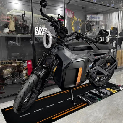 VIKAMA Motorcycle Display Mat Anti-Slip Racing Garage Runner Rug Parking Area Floor Mat