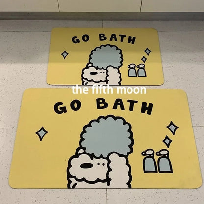 VIKAMA Cute Puppy Bathroom Diatom Mat