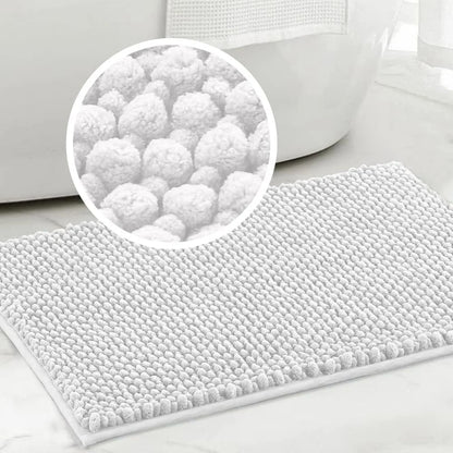 Super Plush Microfiber Anti-Skid Bathroom Carpet Absorbent Machine Washable Chenille Bath Mat Quick Drying Floor Mat