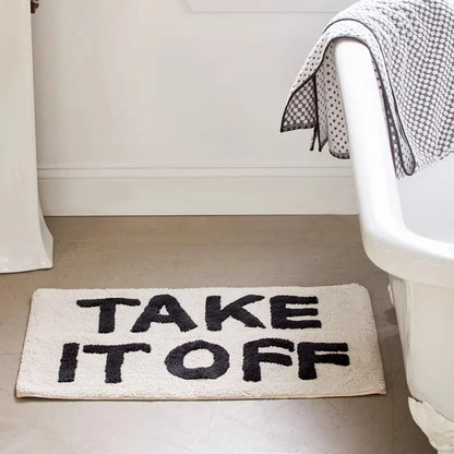 Simple Letter Cartoon Faux Cashmere Floor Mat Thickened Soft Non-Slip Bathroom Bedroom Door Carpet