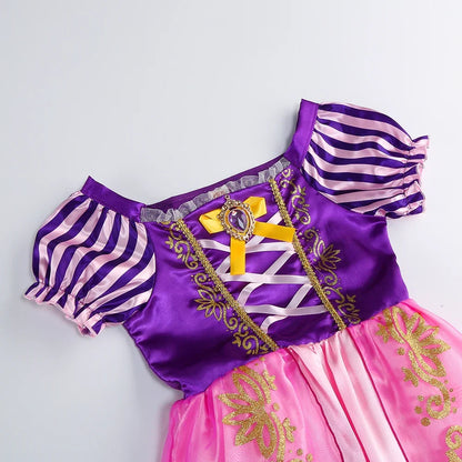 Rapunzel Tangled Princess Costume Dress For Girls