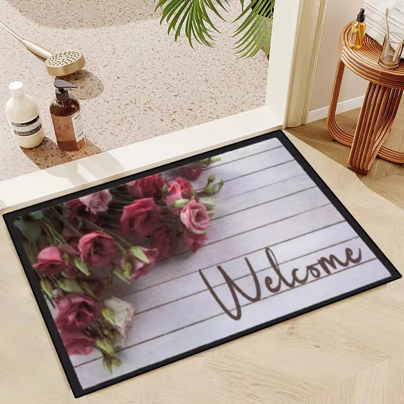 VIKAMA Halloween Clown Trap Rug 3D Illusion Non-Slip Bathroom Entrance Mat Home Decor