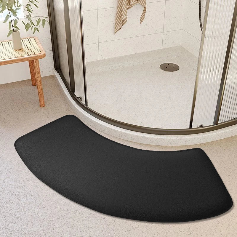 Thickened Curved Bathroom Absorbent Mat Non-Slip Shower Room Door Toilet Foot Entrance Mat