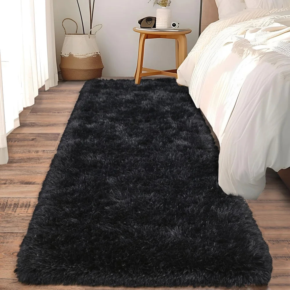 VIKAMA Ultra-Soft Running Rug Non-Slip Fluffy Bedroom Hallway Bedside Carpet