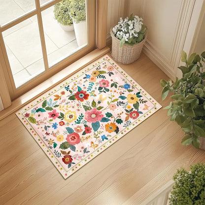 American Floral Crystal Velvet Floor Mat