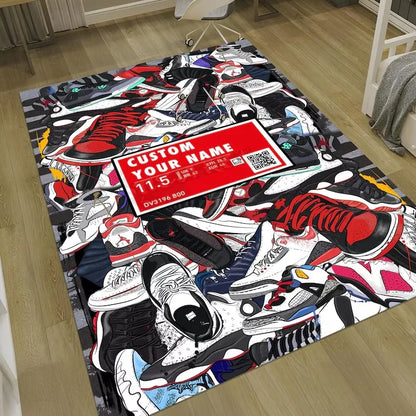 Sneaker Box Carpet Rug Non-Slip Floor Mat Living Room Bedroom Home Decor Sneaker Style Rug