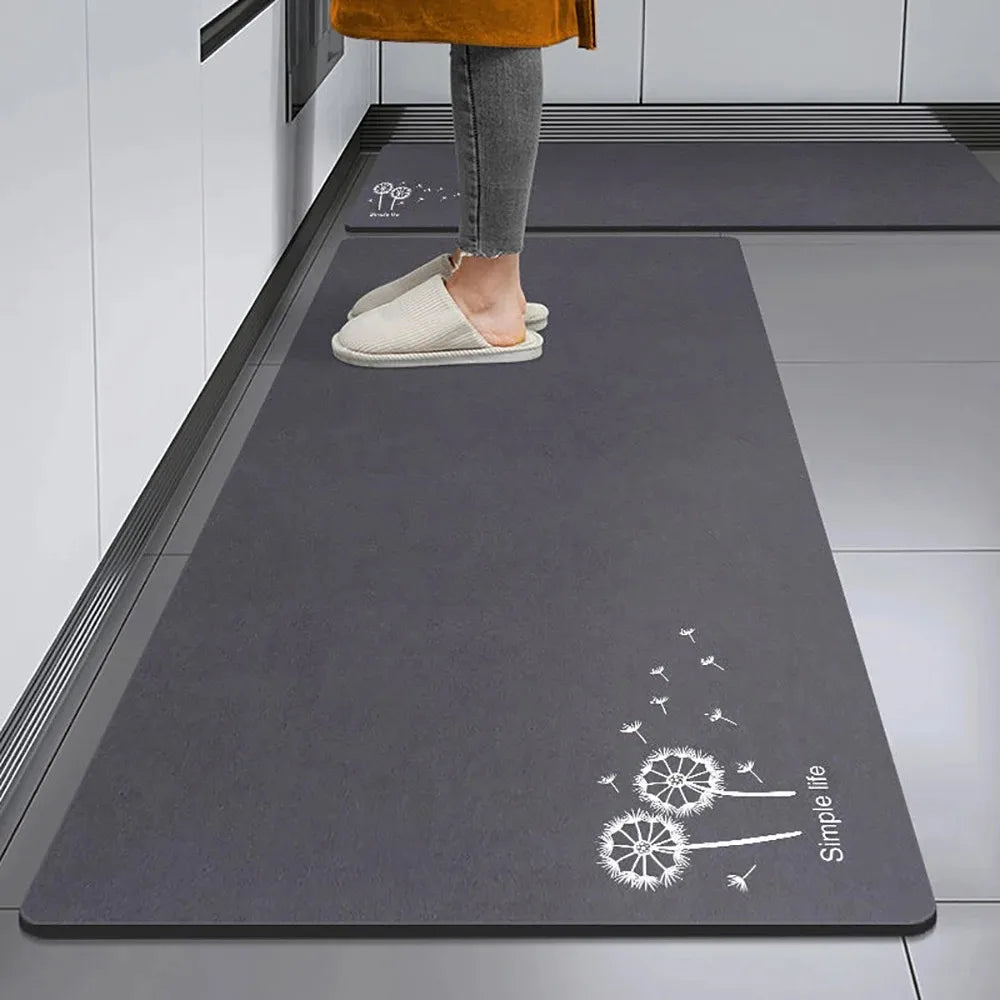 Non-Slip Kitchen Mat Long Crystal Velvet Rug Absorbent Foot Mat Bedroom Living Room Doormat Small Carpet Home Decor