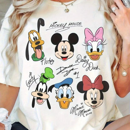Disney Mickey Donald Duck Plus Size Casual T Shirt For Women