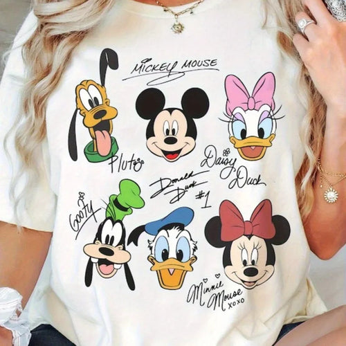Disney Mickey Donald Duck Plus Size Casual T Shirt For Women