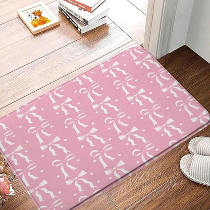 Cute Bow Carpet Mat Non-Slip Absorbent Quick-Dry Bathroom Shower Room Bathtub Rug Home Decor