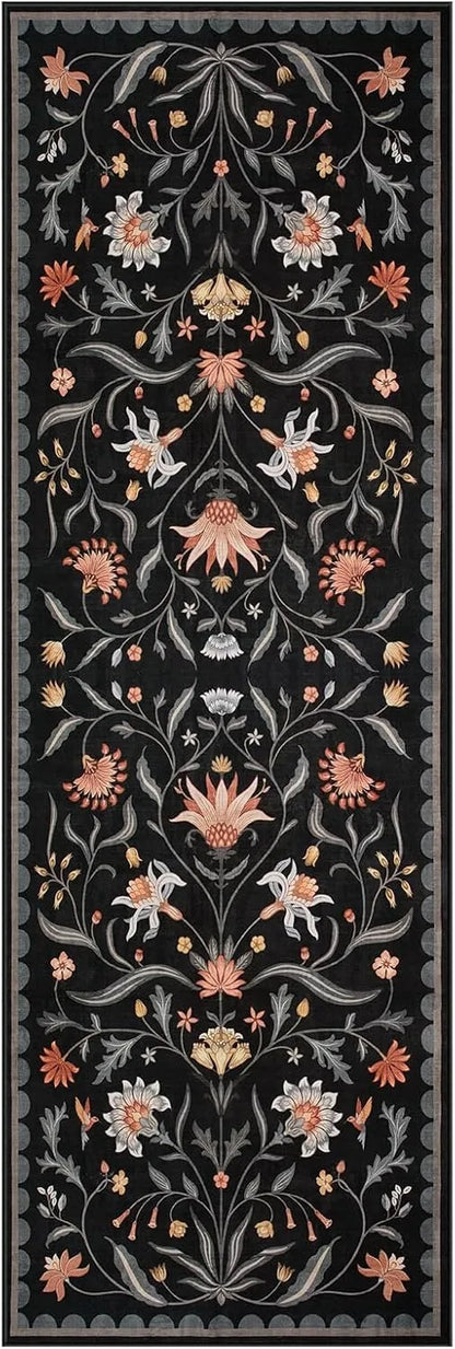 Boho Floral Vine Runner Rug