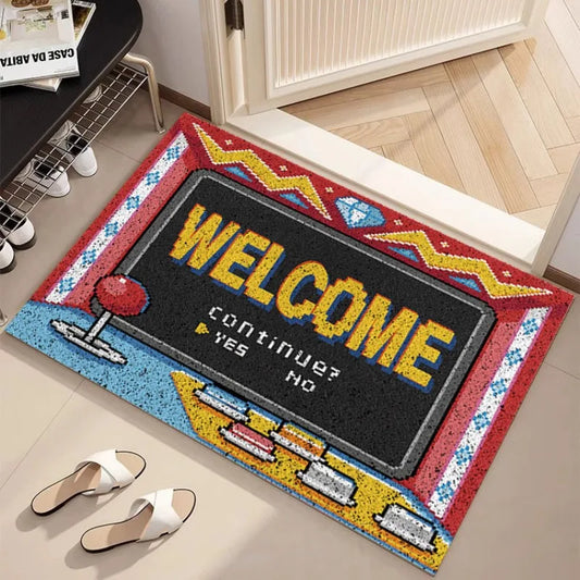 Retro Game Console Outdoor Floor Mat Dirt-Resistant No-Wash Entry Foot Rug