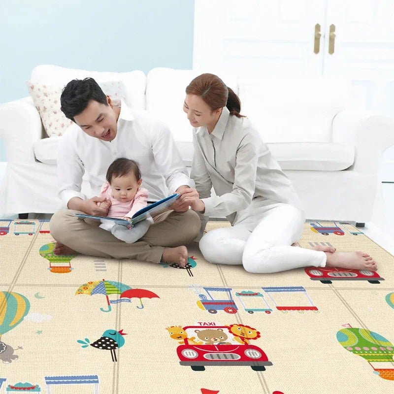 Foldable double-sided kids play mat