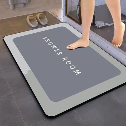 Diatomite Bath Mat Anti-Slip Super Absorbent Quick-Dry Floor Rug Shower Toilet Doormat