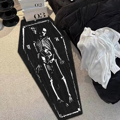 VIKAMA Halloween Gothic Skull Vampire Rug Bedroom Living Room Entrance Mat Home Decor