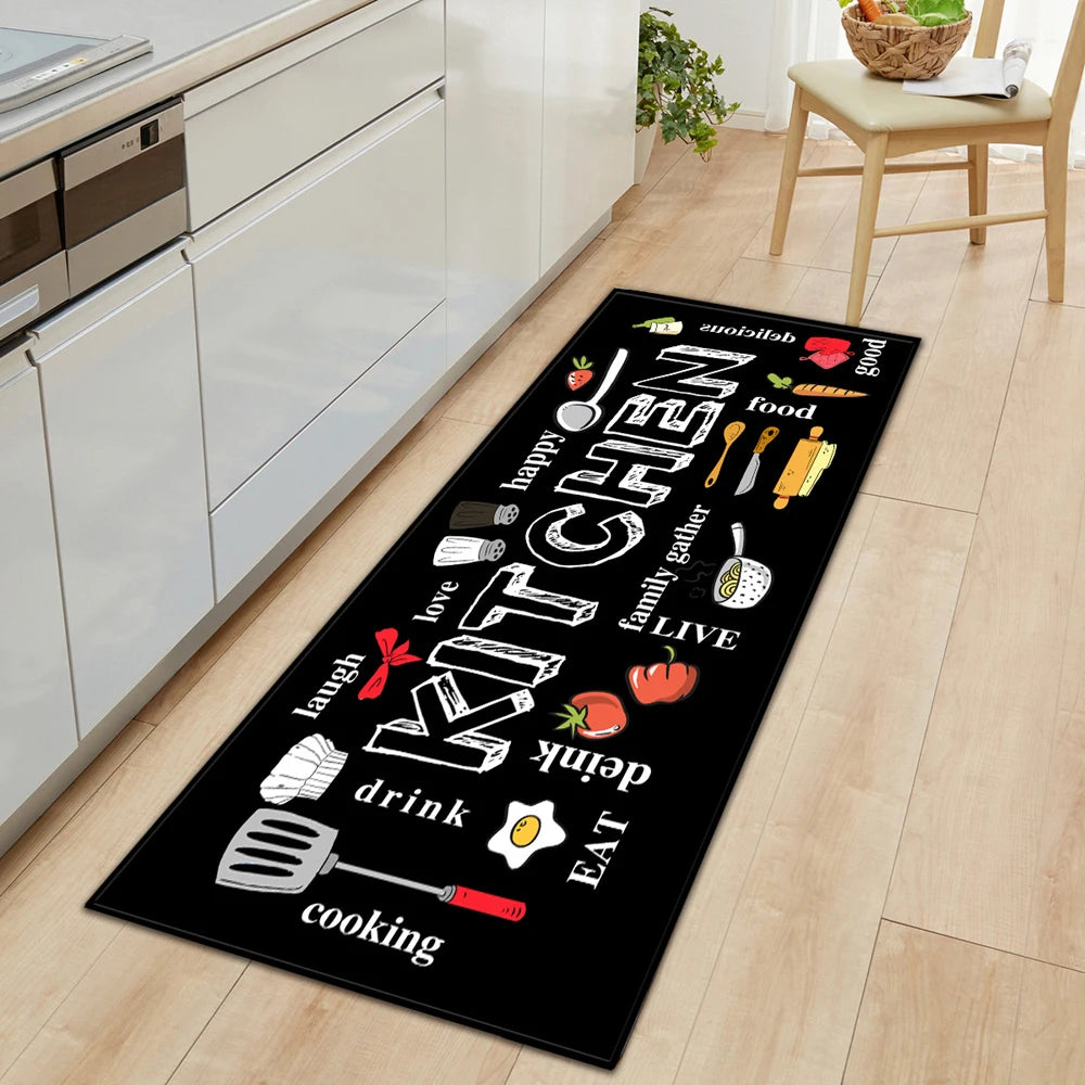 Kitchen Floor Mat Flannel Memory Foam Non-Slip Rug Entrance Hallway Bedroom Living Room Doormat Carpet Home Decor