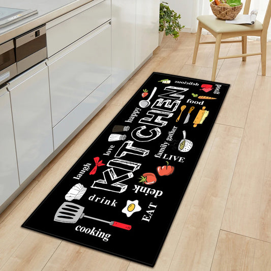 Kitchen Floor Mat Flannel Memory Foam Non-Slip Rug Entrance Hallway Bedroom Living Room Doormat Carpet Home Decor