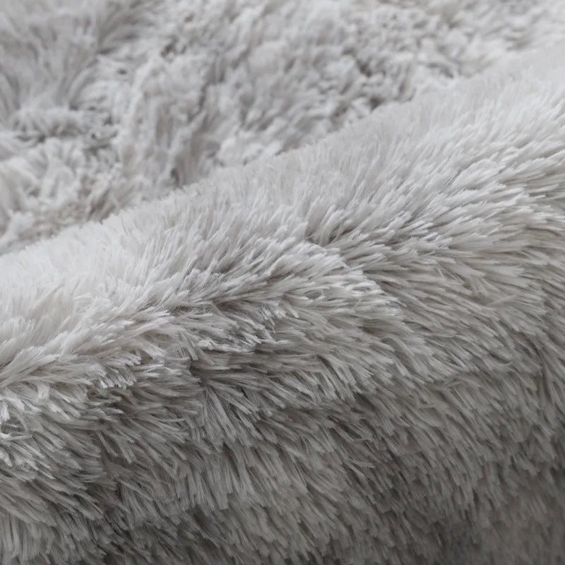 Fluffy plush living room area rug