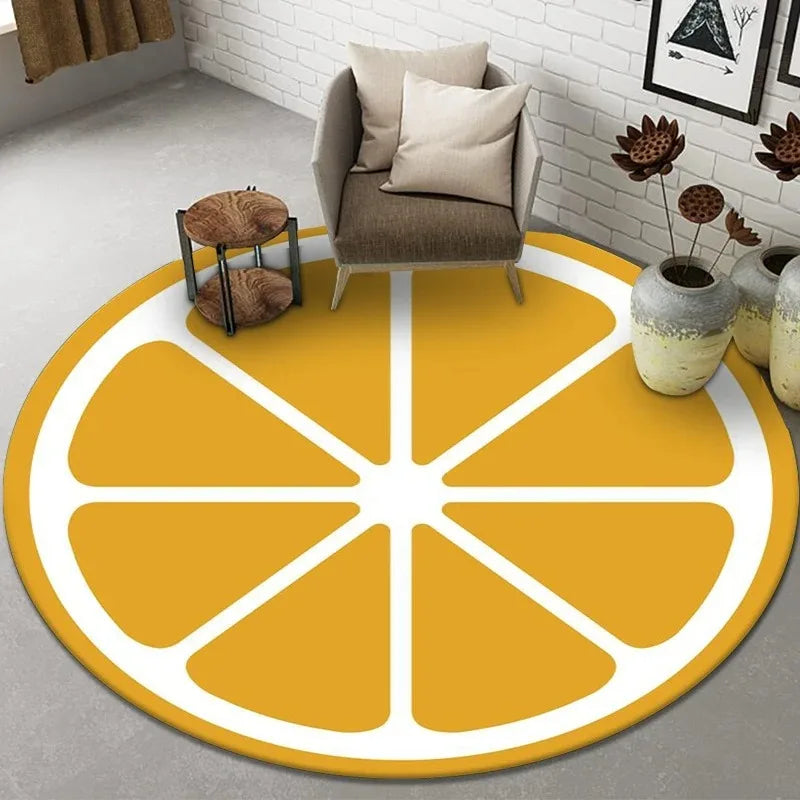 VIKAMA Round Fruit Pattern Area Rug