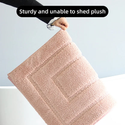 Plush Bathroom Floor Mat Shaped Design Absorbent Non-Slip Foot Rug Bathtub Entrance Door Small Carpet Home Decor