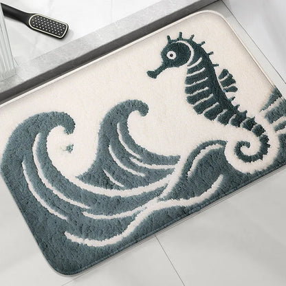Underwater World Bathroom Mat Absorbent Non-Slip Toilet Rug Soft Comfortable Door Floor Carpet Home Decor