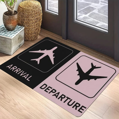 Aviation theme airplane airport icon rug