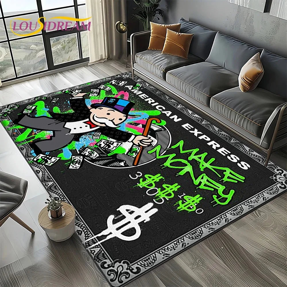 3D Monopoly Dollar Game Area Rug