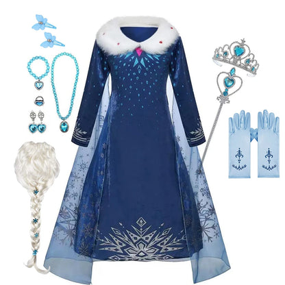 Disney Frozen 2 Elsa Princess Costume Dress For Girls
