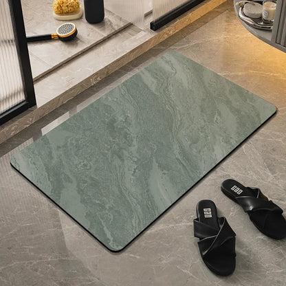 Imitation Marble Diatomite Floor Mat Non-Slip Absorbent Bathroom Toilet Door Rug