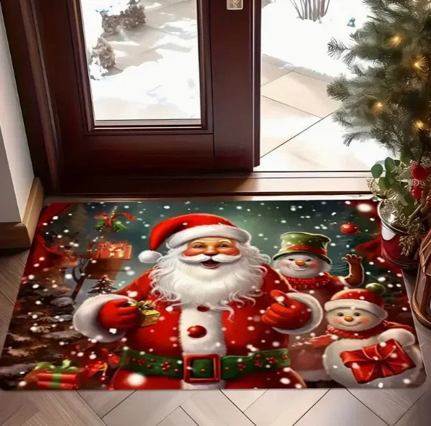 Christmas gnome pattern soft carpet for home decor