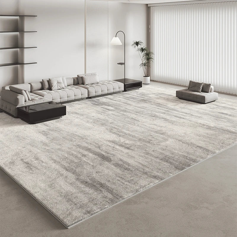 Italian Minimalist Light Luxury Grey Plush Area Rug