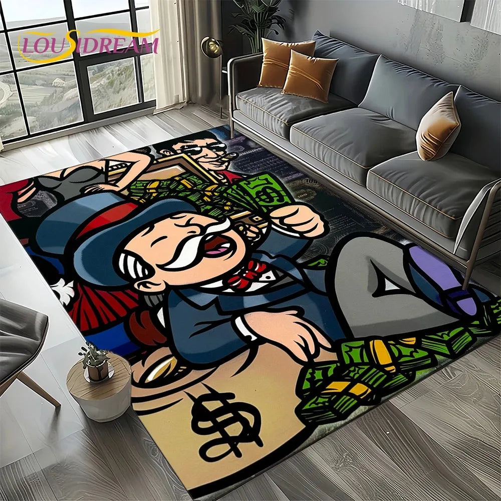 3D Monopoly Dollar Game Area Rug