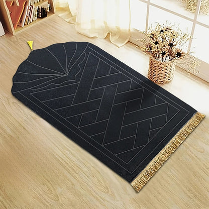 Soft Sponge Prayer Mat Portable Tassel Embossed Multi-Scene Prayer Rug