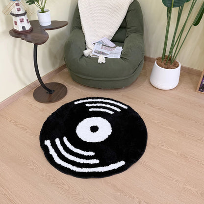 Creative Vinyl Record Tufted Fluffy Round Rug