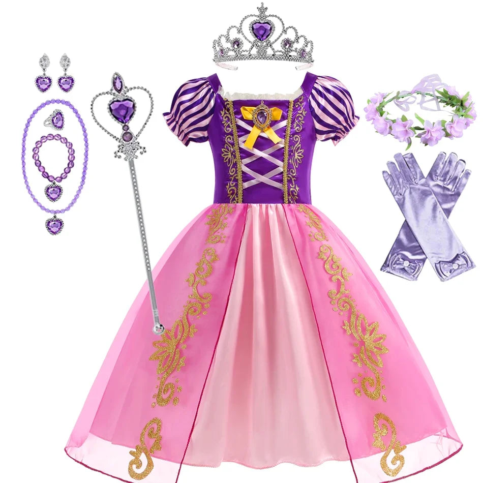 Rapunzel Tangled Princess Costume Dress For Girls