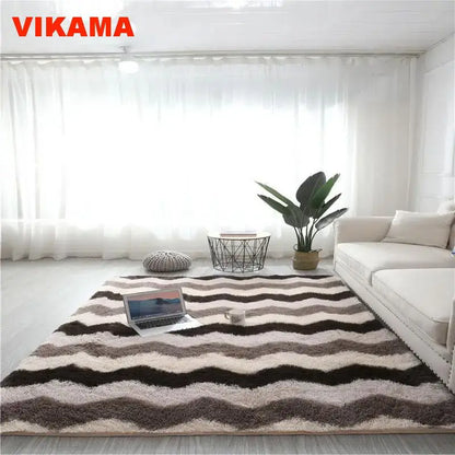 VIKAMA Geometric Plush Carpet Large Area Living Room Decoration Coffee Table Bed Mat Ultra Soft Carpet For Children's Bedroom