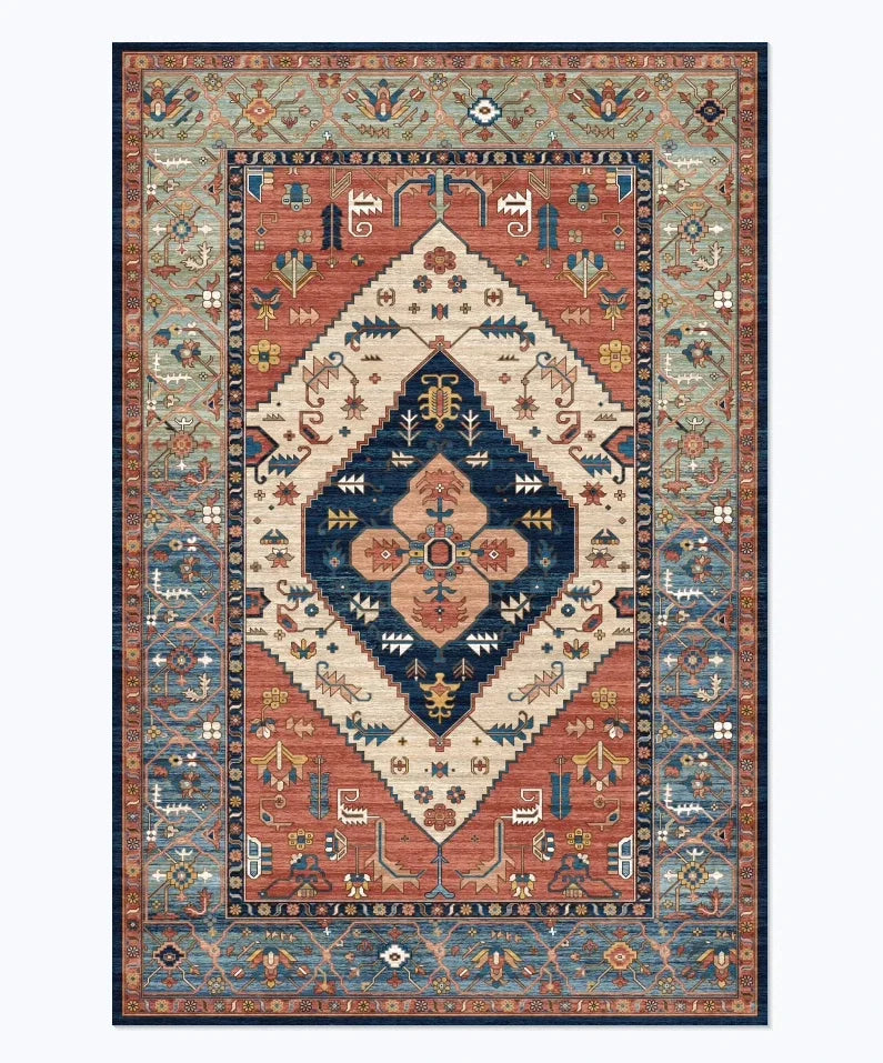 VIKAMA Bohemian Retro Large Area Carpet Non-Slip Living Room Bedroom Floor Mat