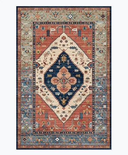 VIKAMA Bohemian Retro Large Area Carpet Non-Slip Living Room Bedroom Floor Mat