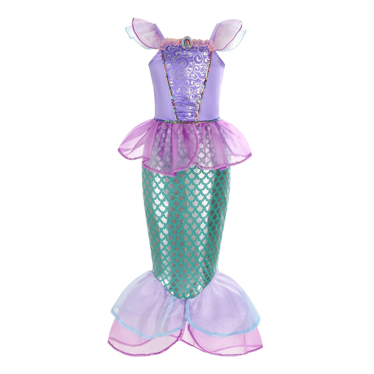 Disney Purple Mermaid Princess Costume Dress For Girls