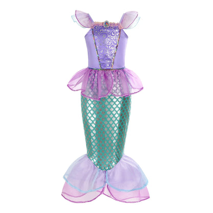 Disney Purple Mermaid Princess Costume Dress For Girls