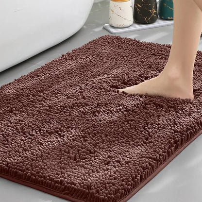 Cheap Chenille Bathroom Mat Absorbent Non-Slip Carpet Bathtub Living Room Door Rug Home Decor