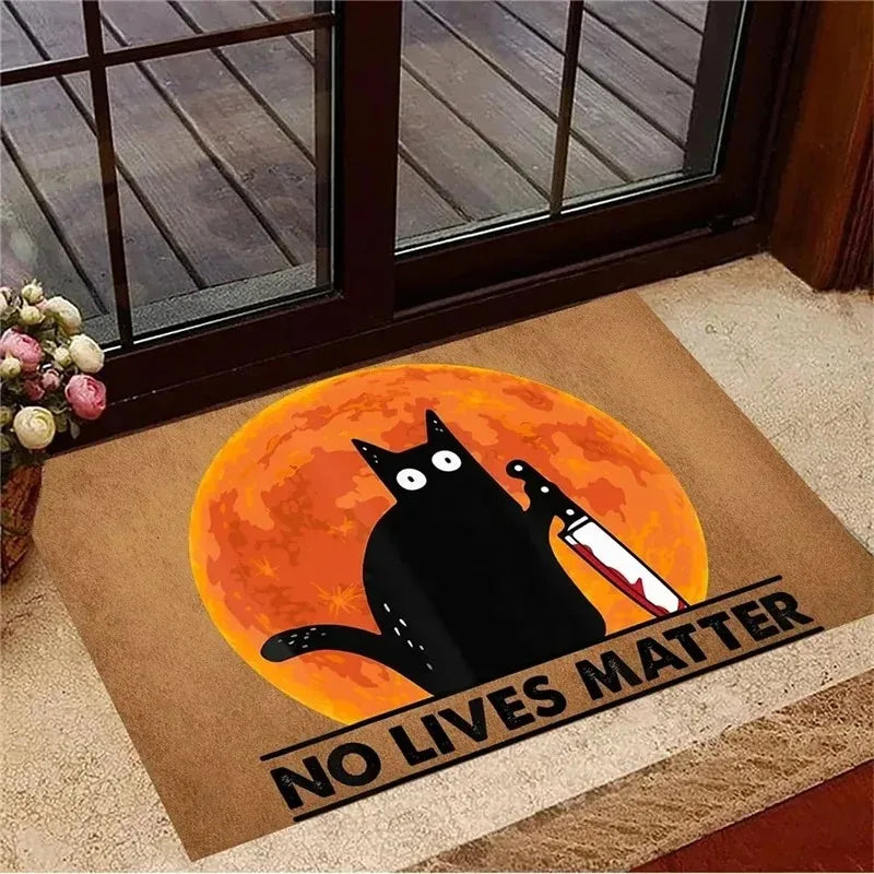 VIKAMA Funny Cat Quote Non-Slip Doormat